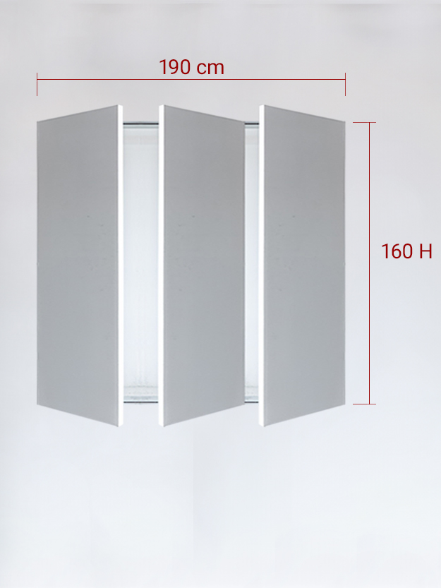 Panneaux invisible 3 vantaux pour niche 190x160