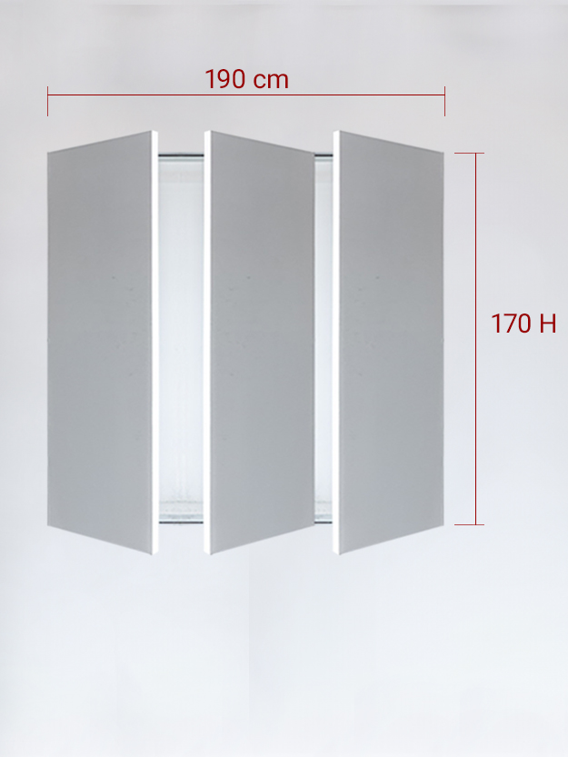 Panneaux invisible 3 vantaux pour niche 190x170