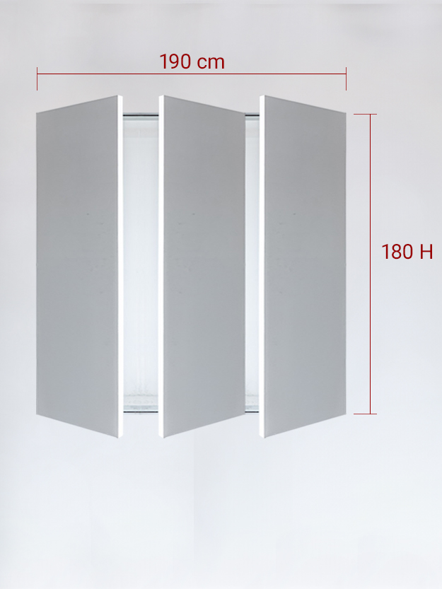 Panneaux invisible 3 vantaux pour niche 190x180
