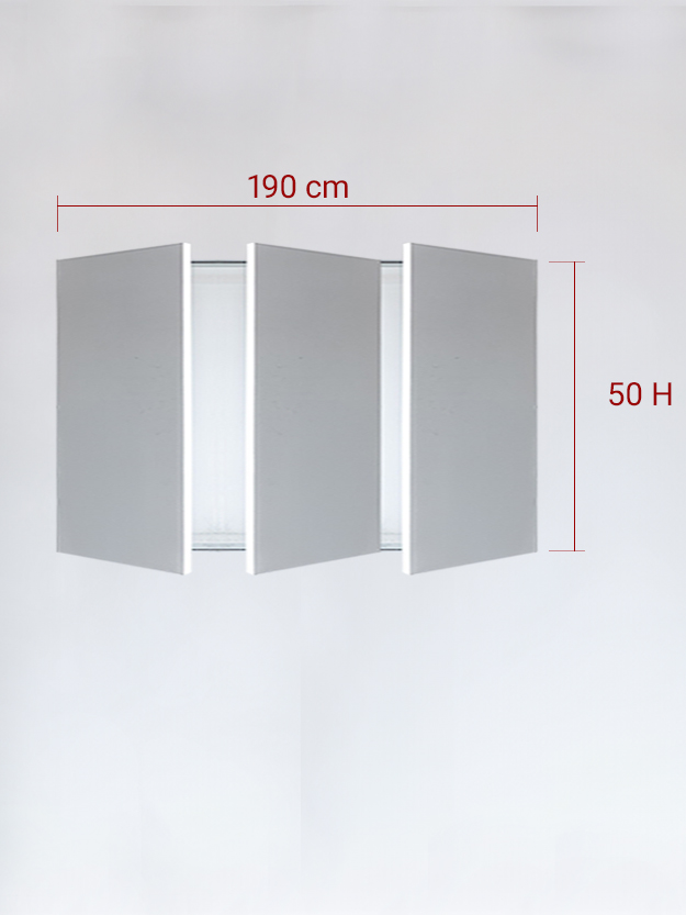 Panneaux invisible 3 vantaux pour niche 190x50