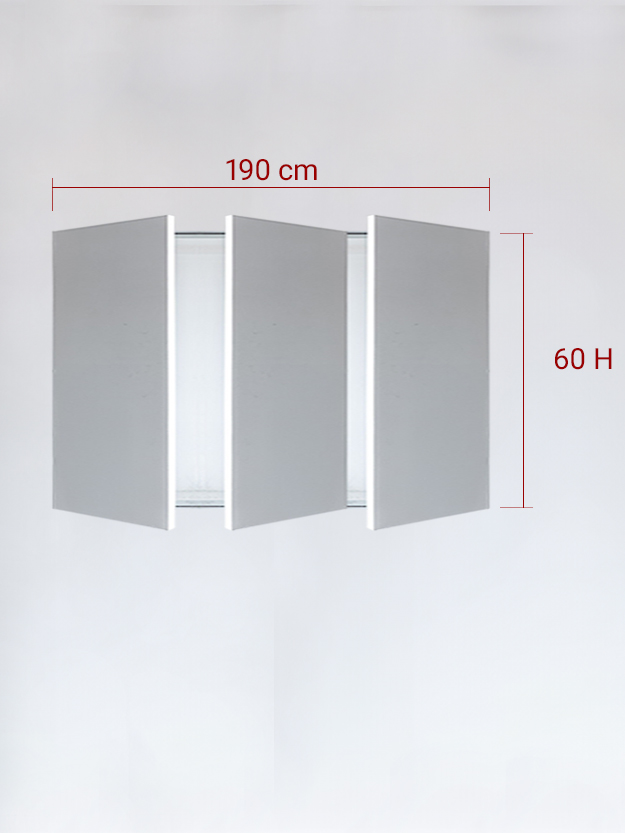 Panneaux invisible 3 vantaux pour niche 190x60