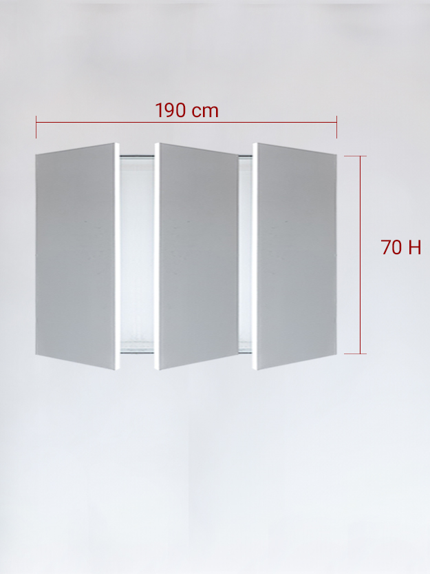 Panneaux invisible 3 vantaux pour niche 190x70