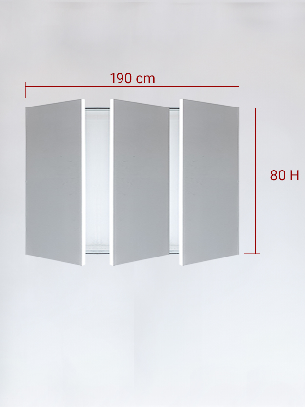 Panneaux invisible 3 vantaux pour niche 190x80