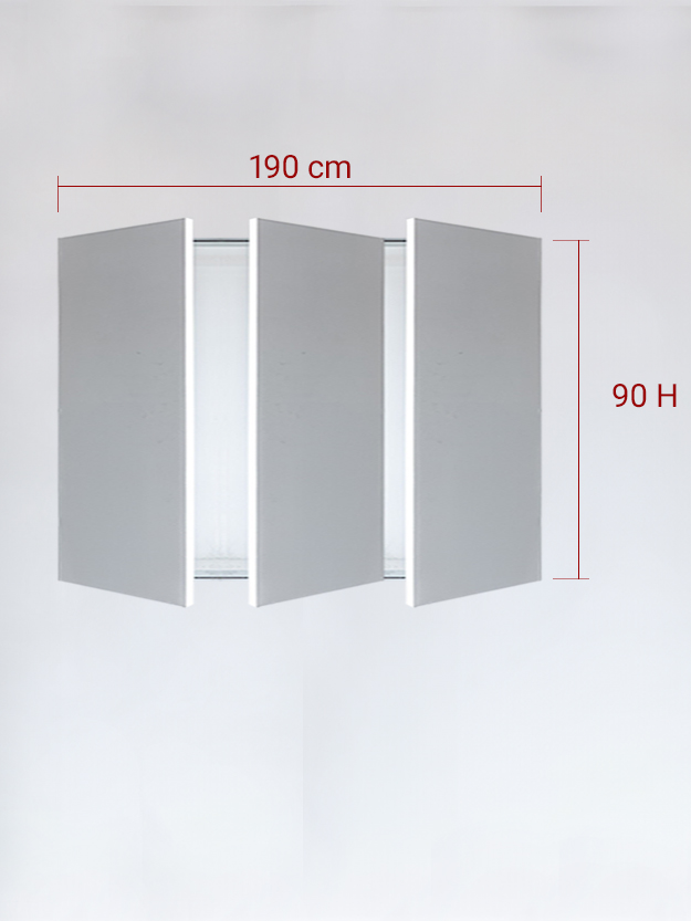 Panneaux invisible 3 vantaux pour niche 190x90
