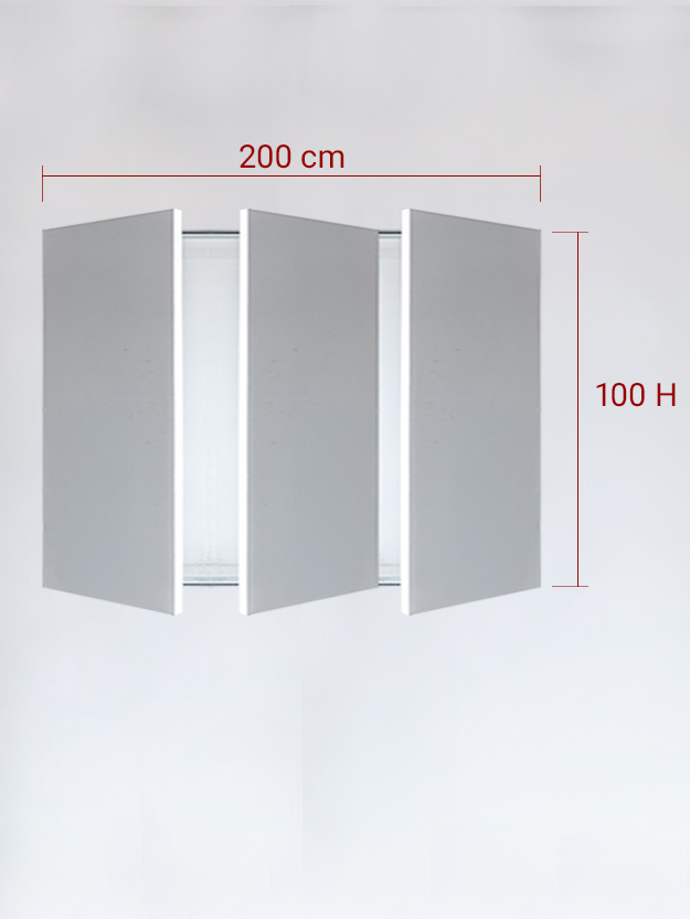 Panneaux invisible 3 vantaux pour niche 200x100