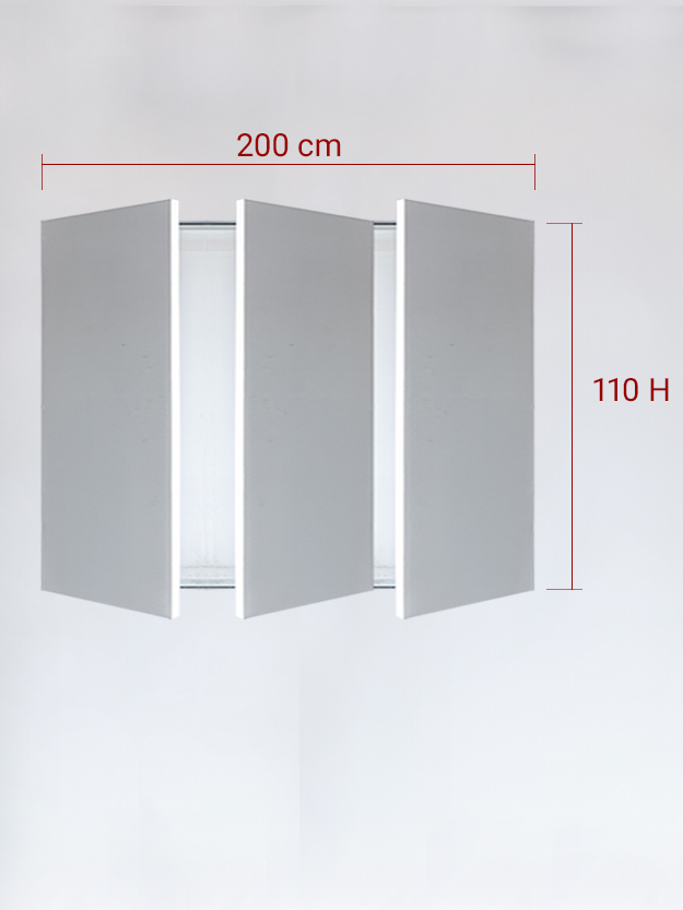 Panneaux invisible 3 vantaux pour niche 200x110