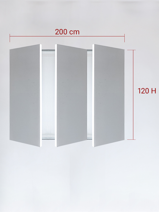 Panneaux invisible 3 vantaux pour niche 200x120