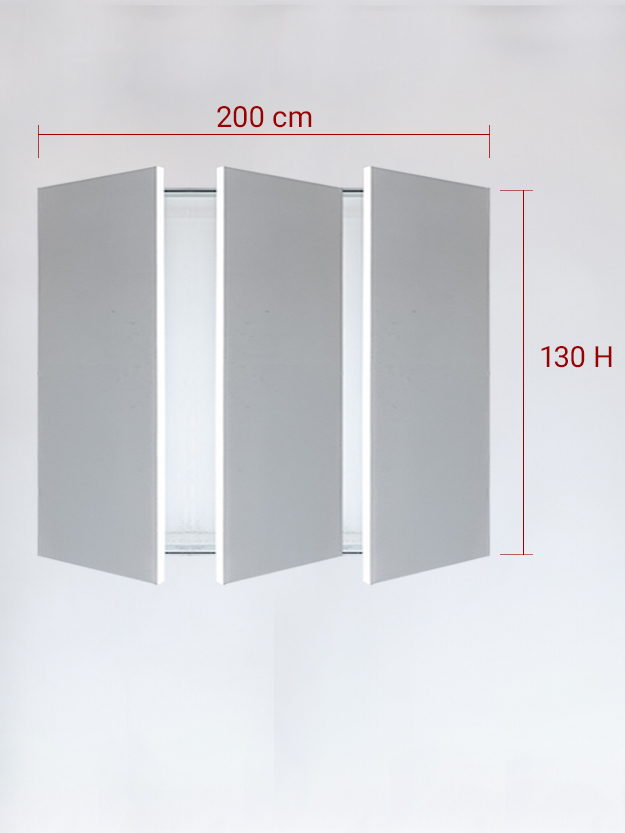 Panneaux invisible 3 vantaux pour niche 200x130