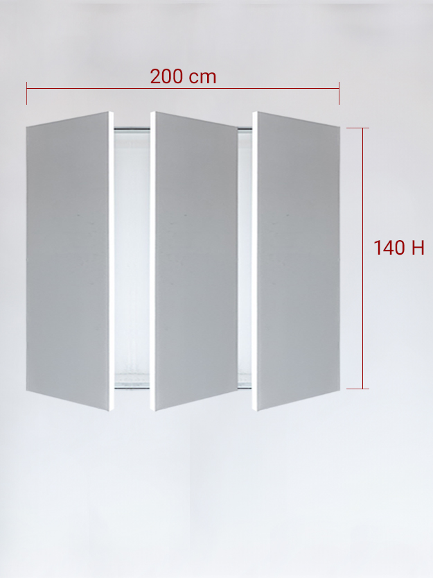 Panneaux invisible 3 vantaux pour niche 200x140