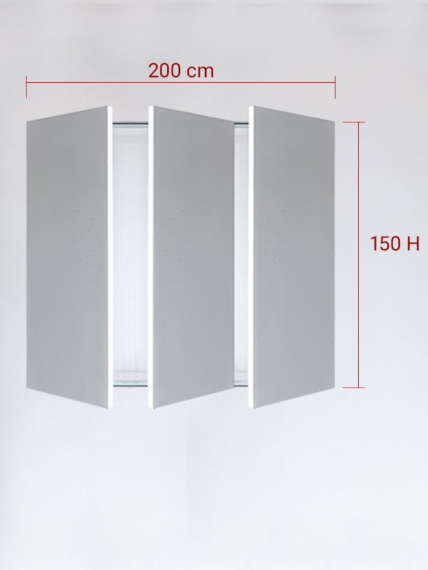 Panneaux invisible 3 vantaux pour niche 200x150