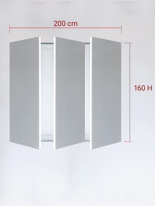 Panneaux invisible 3 vantaux pour niche 200x160