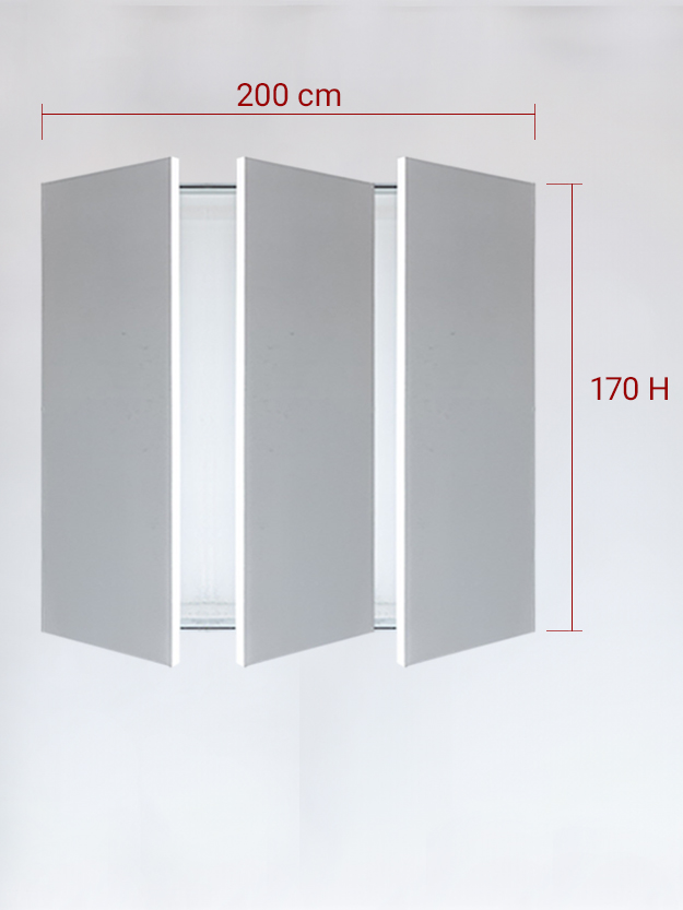 Panneaux invisible 3 vantaux pour niche 200x170
