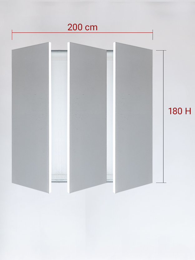 Panneaux invisible 3 vantaux pour niche 200x180