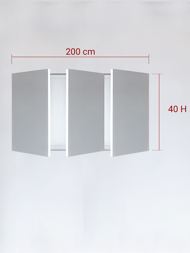 Panneaux invisible 3 vantaux pour niche 200x40