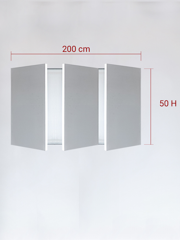 Panneaux invisible 3 vantaux pour niche 200x50