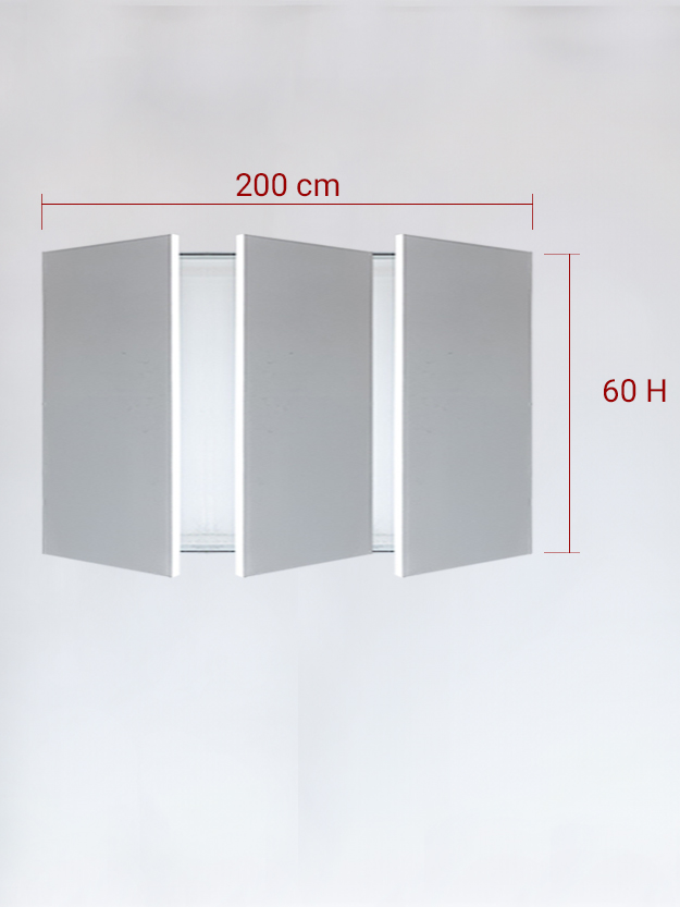 Panneaux invisible 3 vantaux pour niche 200x60