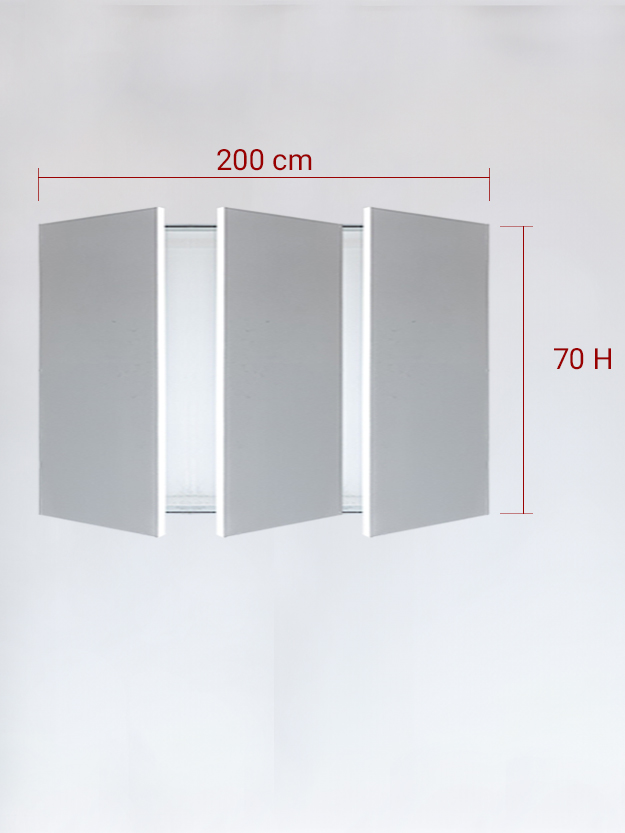 Panneaux invisible 3 vantaux pour niche 200x70