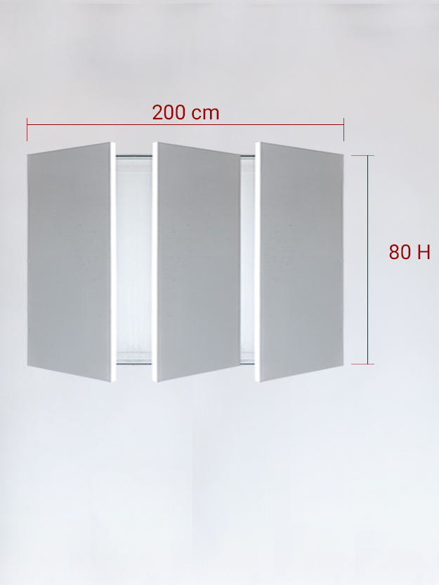 Panneaux invisible 3 vantaux pour niche 200x80