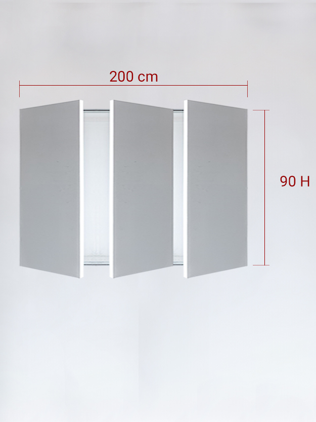 Panneaux invisible 3 vantaux pour niche 200x90