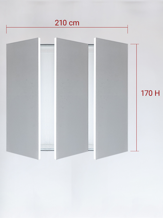 Panneaux invisible 3 vantaux pour niche 210x170