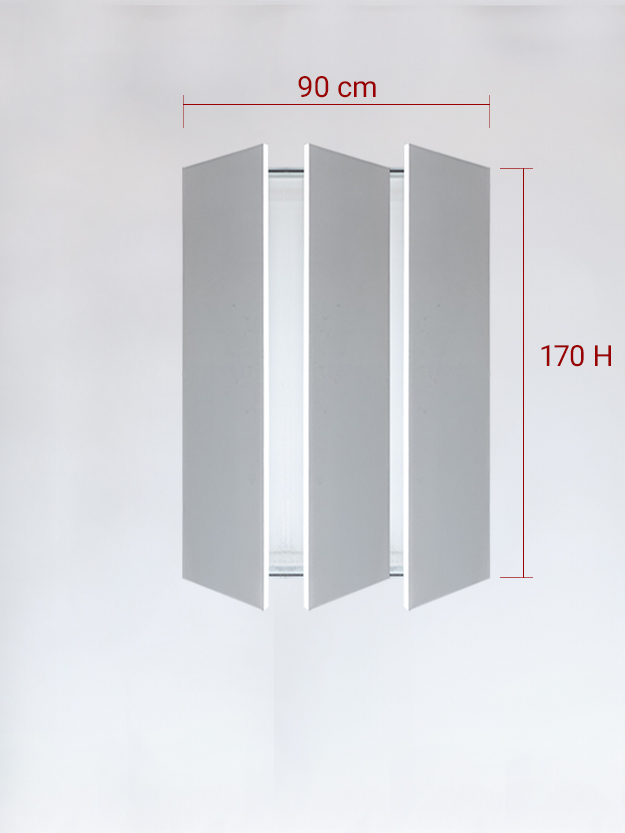 Panneaux invisible 3 vantaux pour niche 90x170