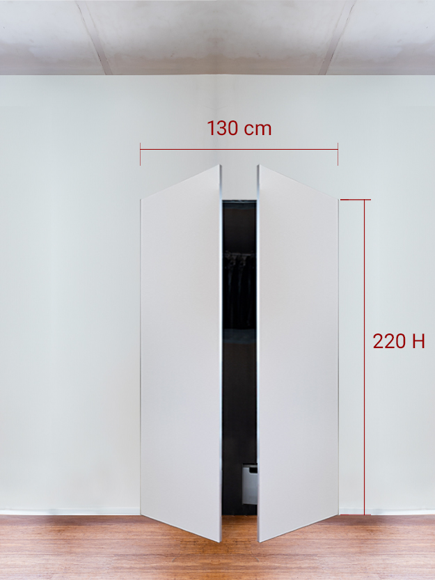 Armoire invisible 2 vantaux 130x220 cm