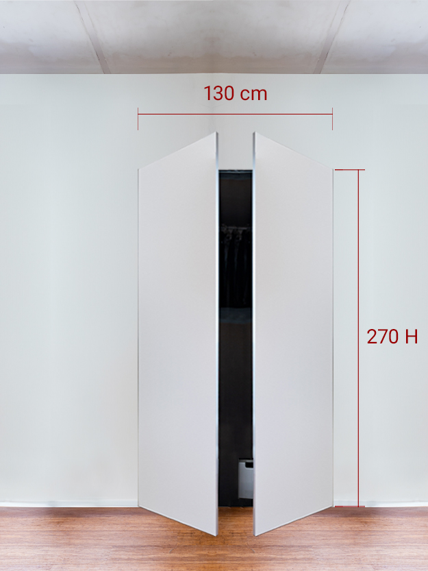 Armoire invisible 2 vantaux 130x270 cm