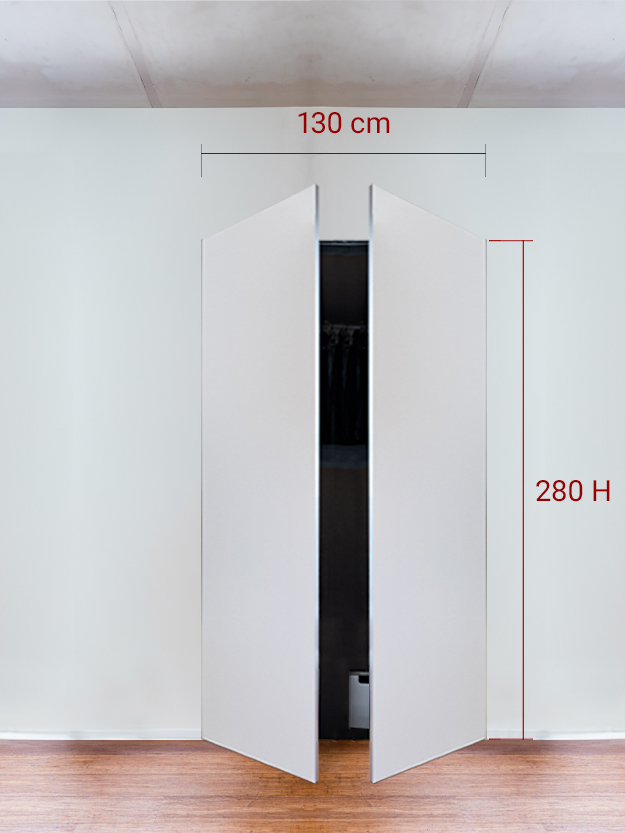 Armoire invisible 2 vantaux 130x280 cm