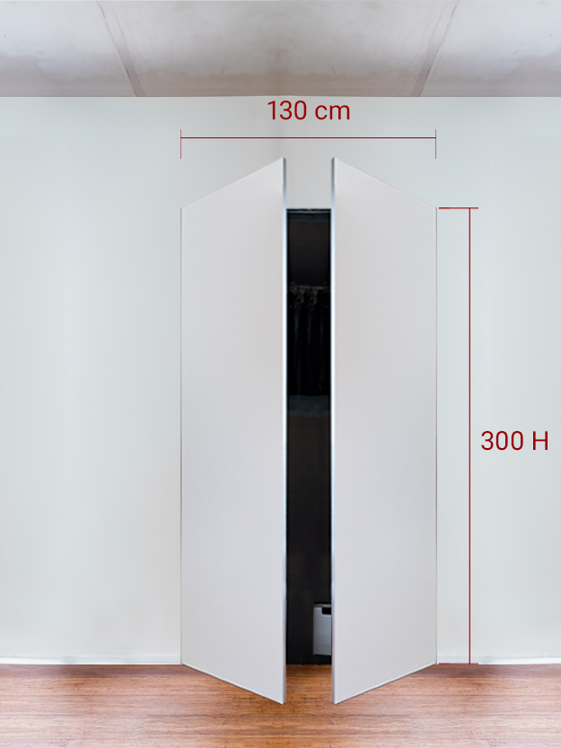 Armoire invisible 2 vantaux 130x300 cm