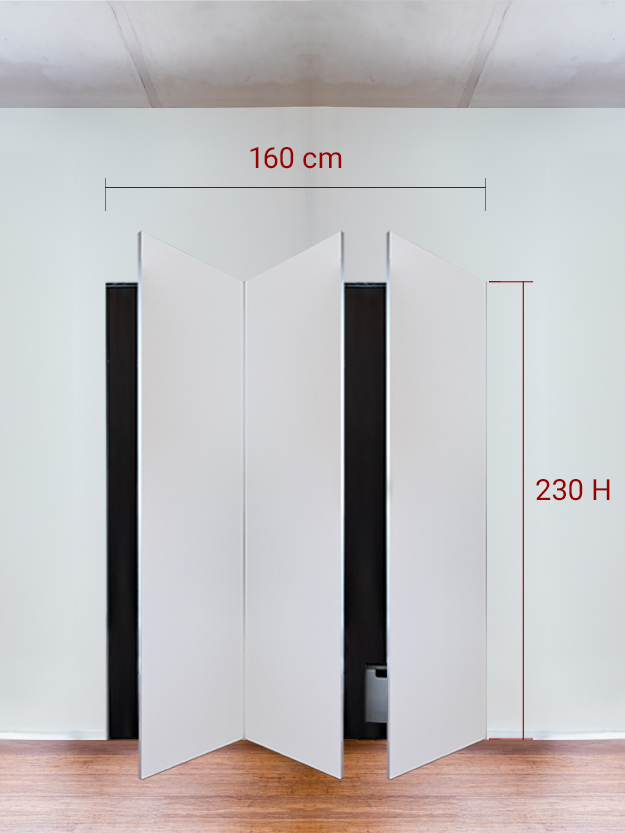 Armoire invisible 3 vantaux 160x230 cm