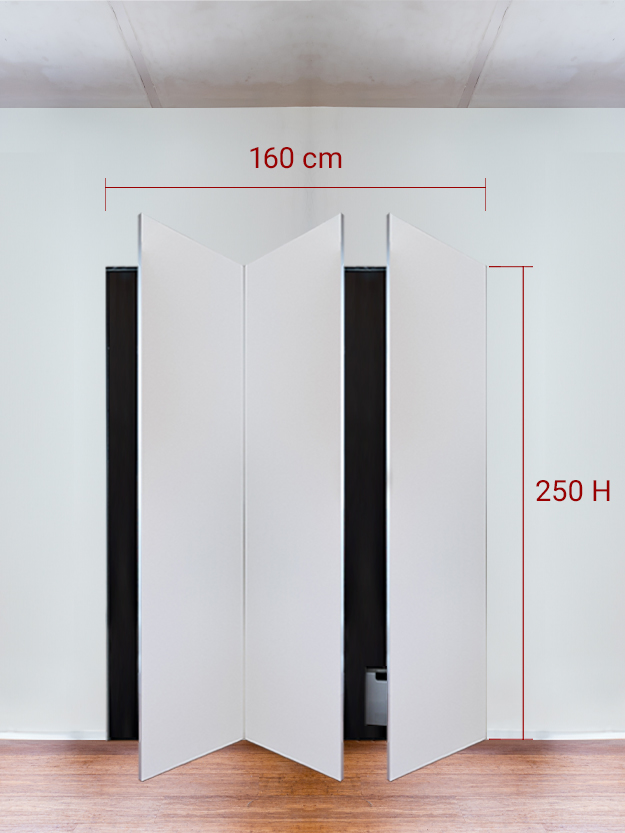 Armoire invisible 3 vantaux 160x250 cm
