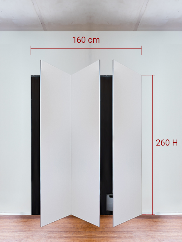 Armoire invisible 3 vantaux 160x260 cm