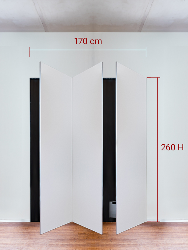 Armoire invisible 3 vantaux 170x260 cm