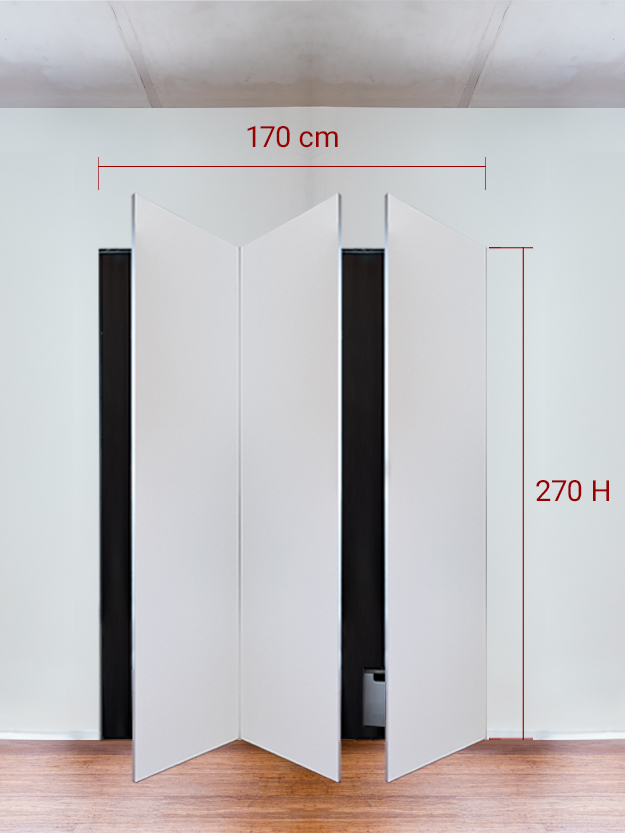 Armoire invisible 3 vantaux 170x270 cm