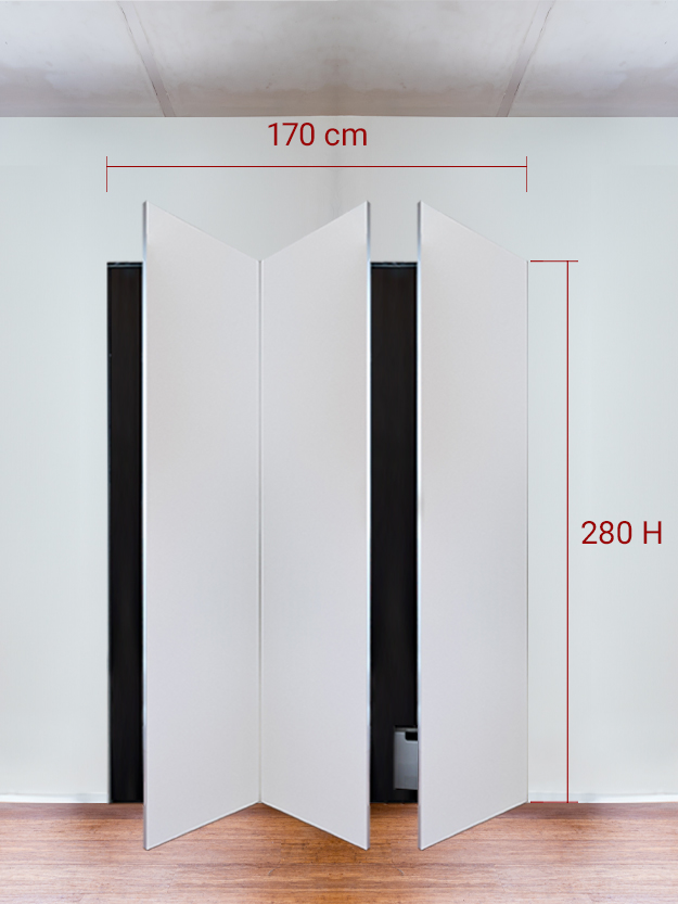 Armoire invisible 3 vantaux 170x280 cm