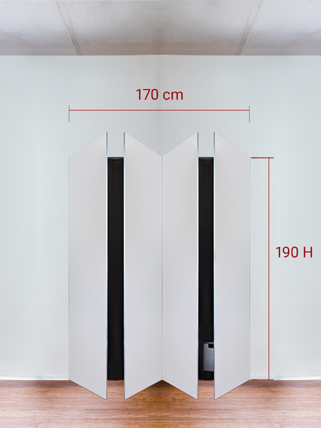 Armoire invisible 4 vantaux 170x190 cm
