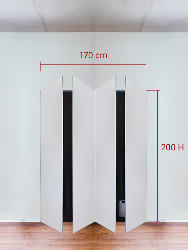 Armoire invisible 4 vantaux 170x200 cm