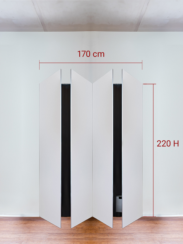 Armoire invisible 4 vantaux 170x220 cm
