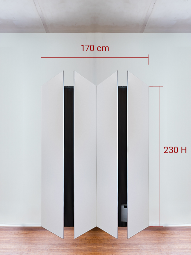 Armoire invisible 4 vantaux 170x230 cm