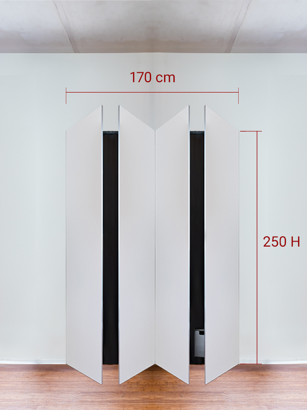 Armoire invisible 4 vantaux 170x250 cm