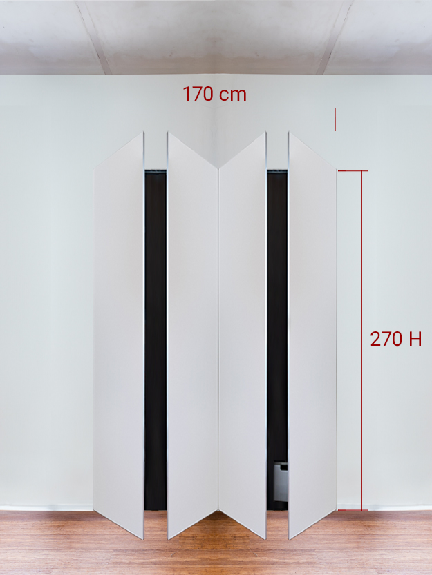 Armoire invisible 4 vantaux 170x270 cm