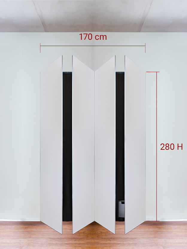 Armoire invisible 4 vantaux 170x280 cm