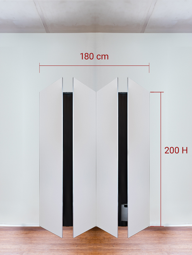 Armoire invisible 4 vantaux 180x200 cm