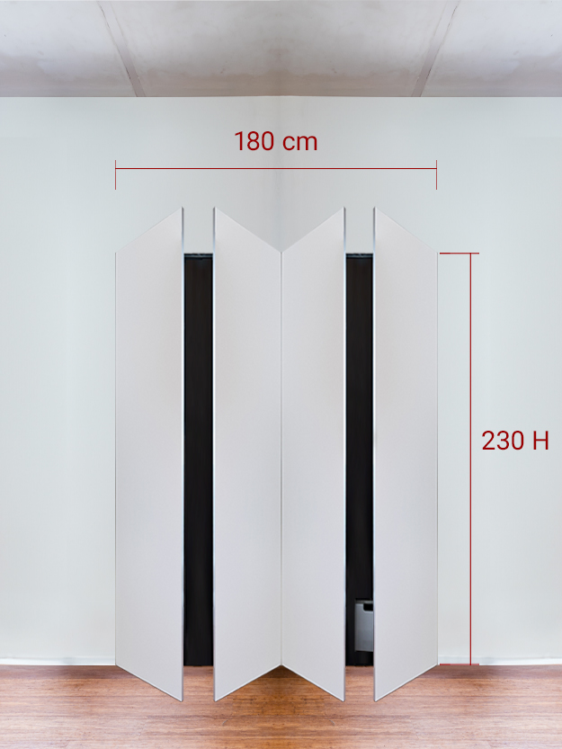 Armoire invisible 4 vantaux 180x230 cm
