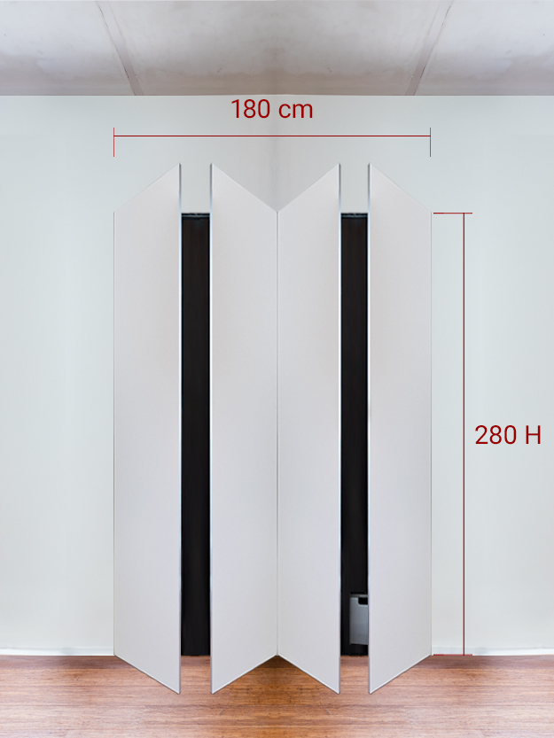 Armoire invisible 4 vantaux 180x280 cm