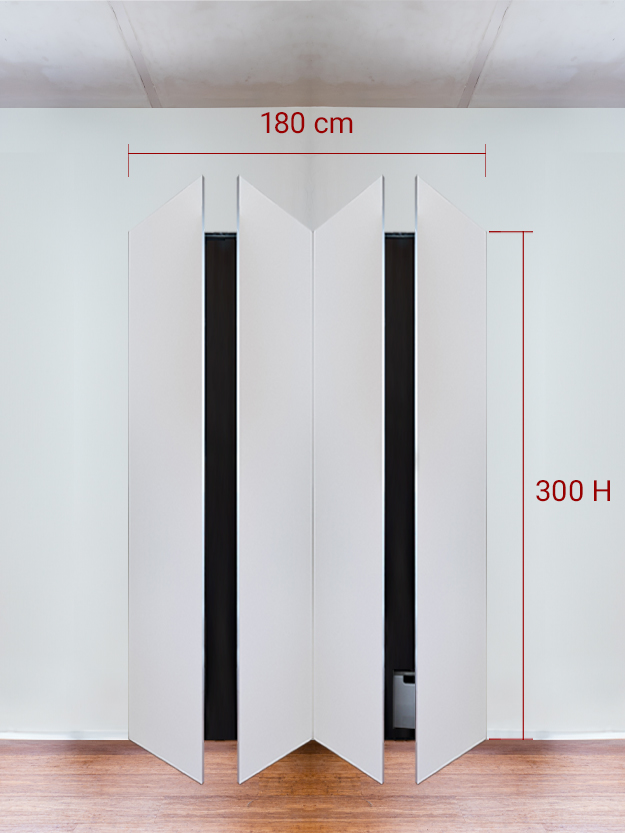Armoire invisible 4 vantaux 180x300 cm