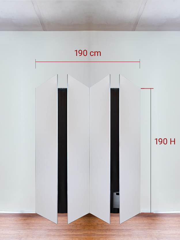 Armoire invisible 4 vantaux 190x190 cm