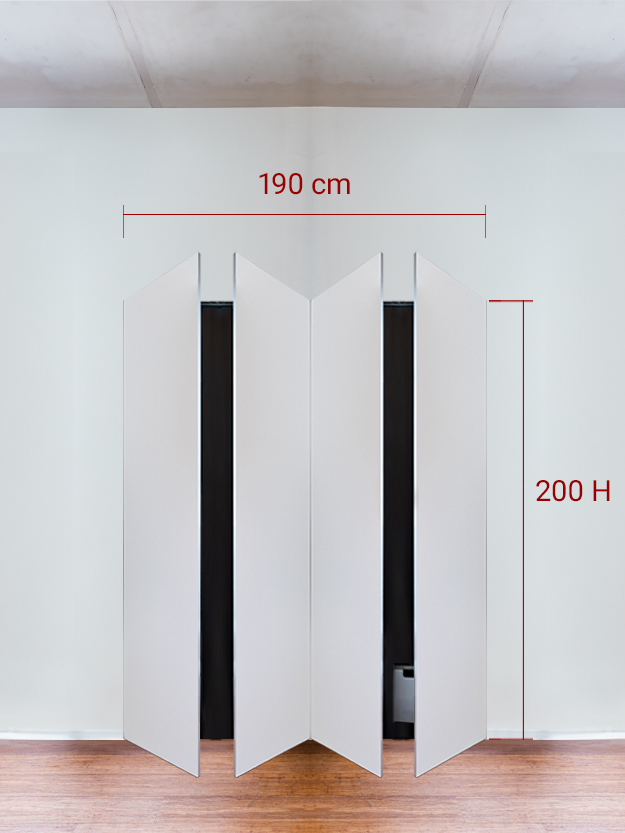 Armoire invisible 4 vantaux 190x200 cm