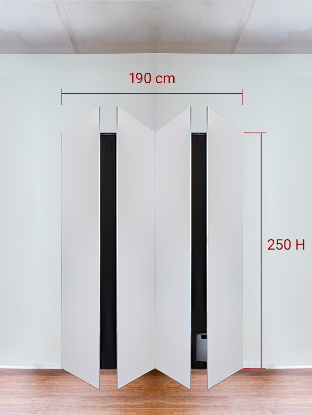 Armoire invisible 4 vantaux 190x250 cm