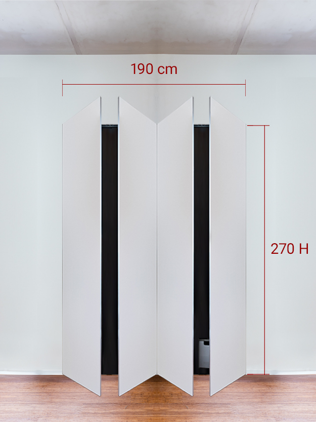 Armoire invisible 4 vantaux 190x270 cm